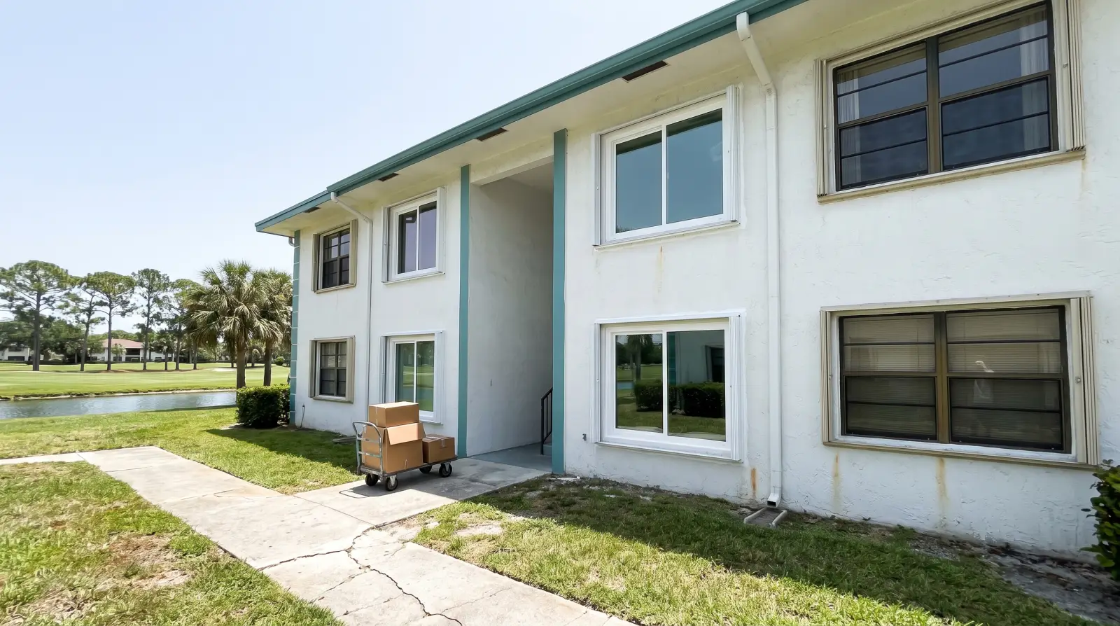 Impact windows on a condo building in Coconut Creek, FL