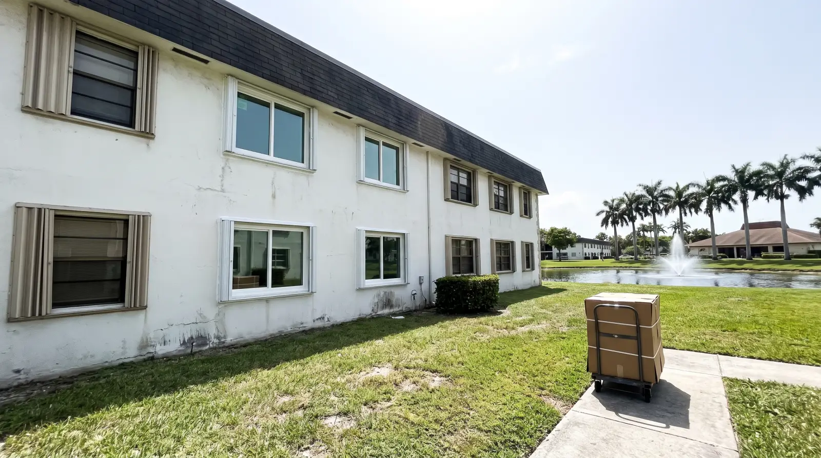 Impact windows on a condo building near the beach in Deerfield Beach, FL