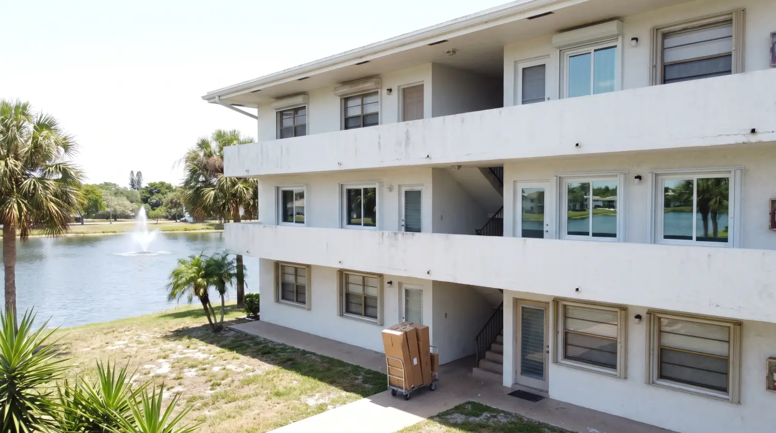 Impact windows on a condo building in Sunrise, FL
