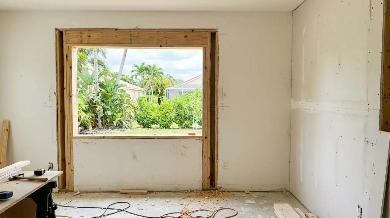 After: new window opening framed in