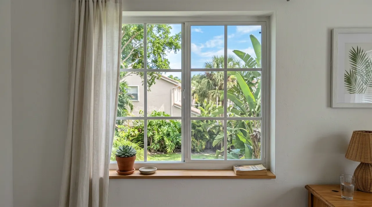 After: clear repaired window glass