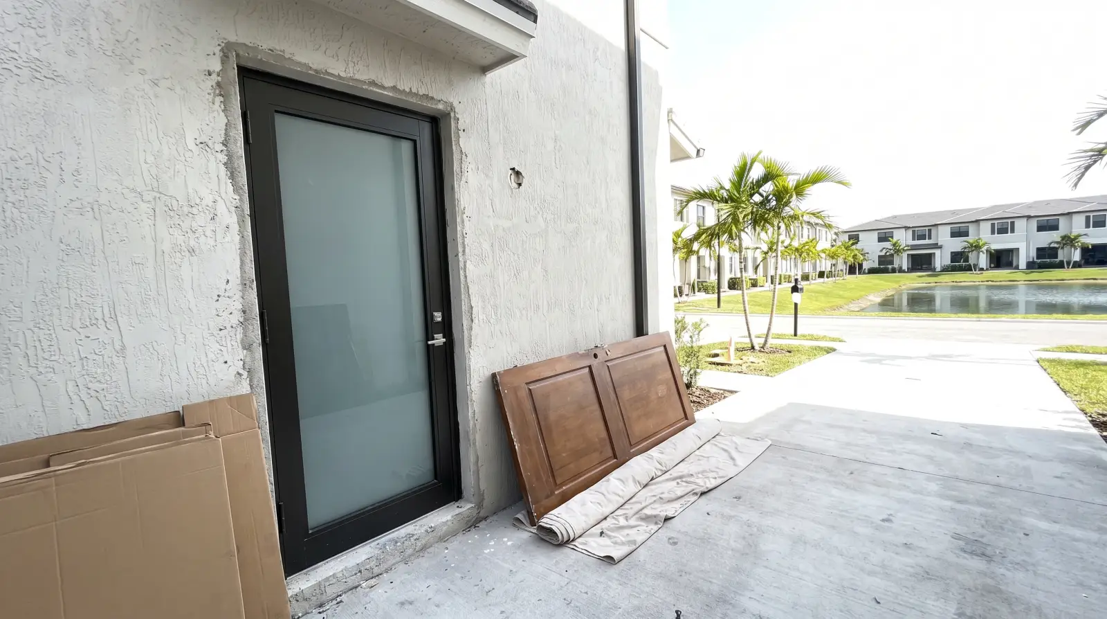 Impact front door on a townhome in Doral, FL
