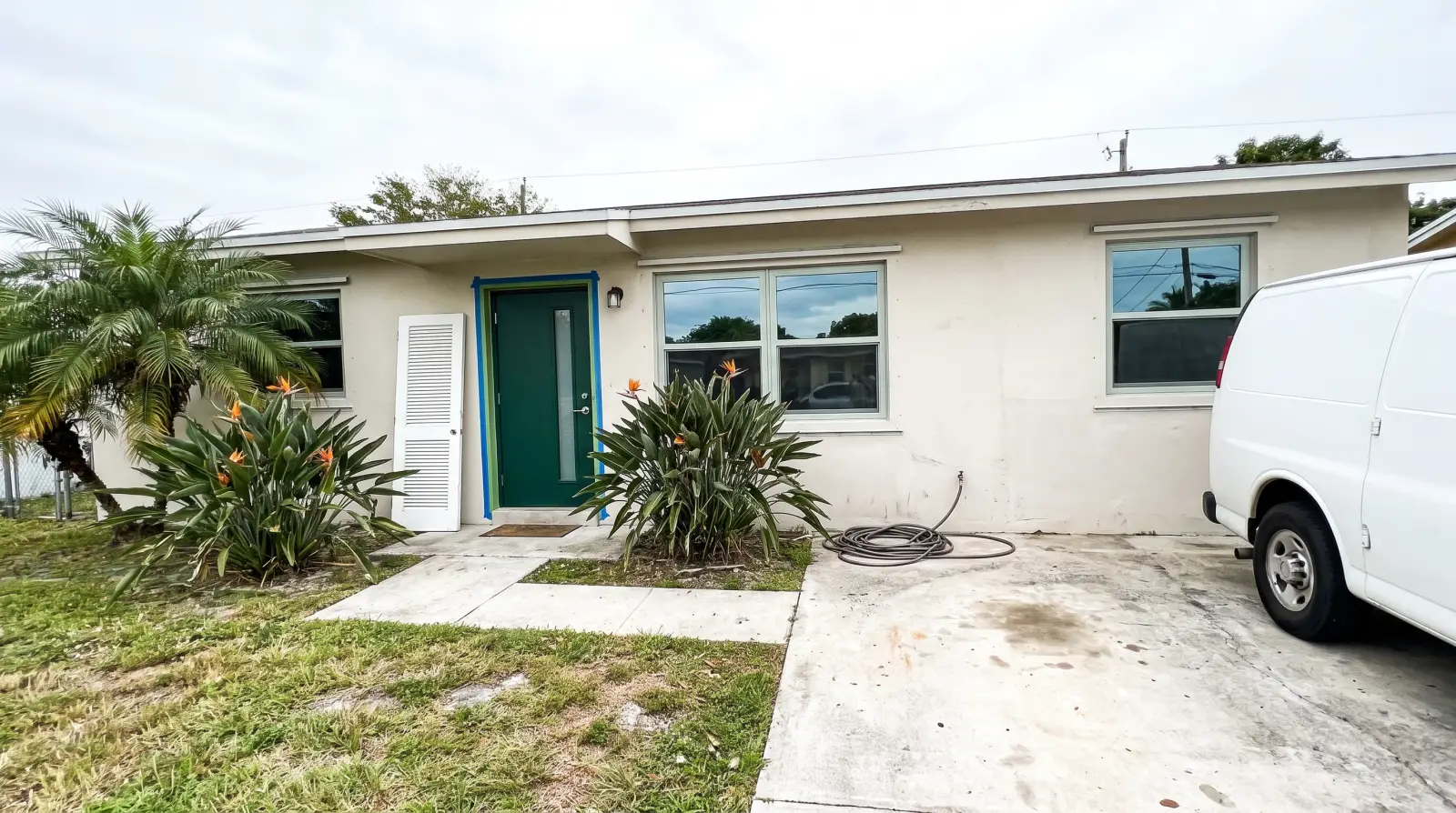Impact front door on a 1970s home in Oakland Park, FL