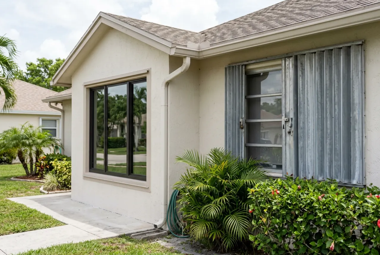 Impact windows compared with hurricane shutters