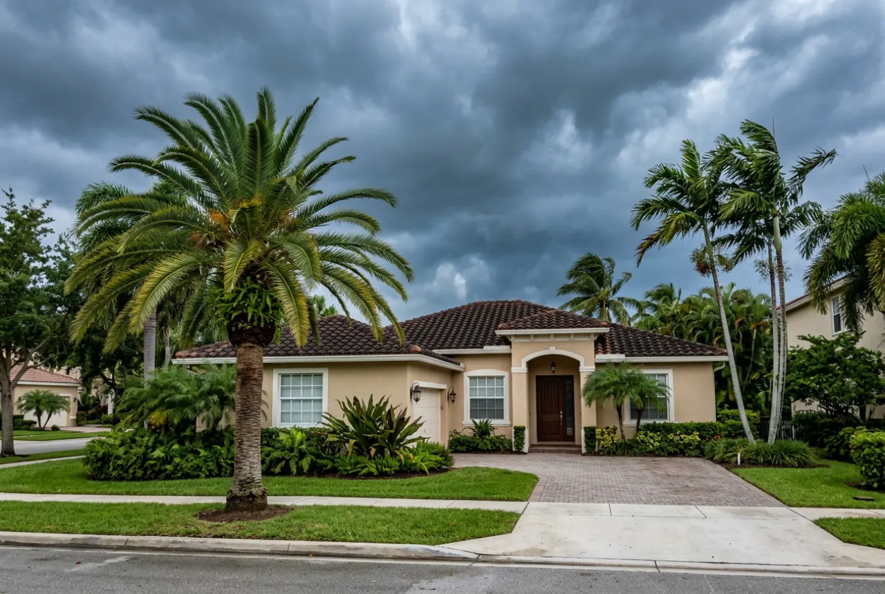 A South Florida home being prepared before a storm